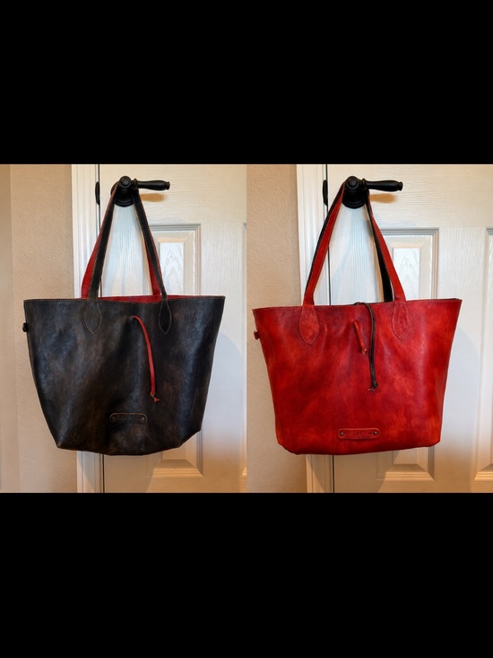 Bed Stu Handbags - BED|STÜ Reversible Leather Tote Bag & Matching Zip Around Wallet Set